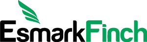 Esmark Finch logo with a green abstract wing design.