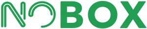 Green NOBOX logo with unique curved letters and modern design.